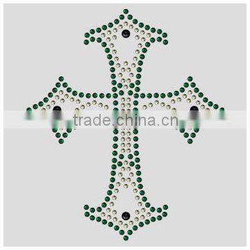 T14050021 Cool Cross Rhinestone Motif Hot Fix Motif Rhinestone