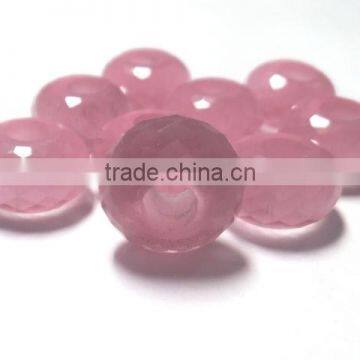 AAA Chinese Pink Cats Eye Stylist Roundel Big Hole Beads