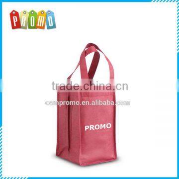 Customized Cheap 4 Bottle Non Woven Wine Bottle Bag