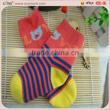 Factory Custom 0-3years Old Baby Socks Stripe Red and Blue Color Cute Socks photo-5