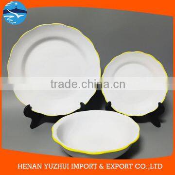 FLOWER RIM 12PCS CERAMIC DINNERWARE SET