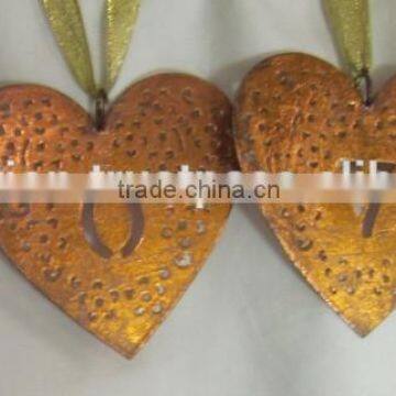 Christmas Decoration Metal Christmas decorations hangings-Heart shape, metal heart shape decoration, Heart shaped/colored Hearts