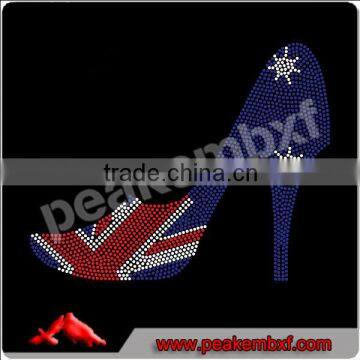 Fashion Rhinestone High Heels Hotfix Transfers Motif for Tshirt Clothing Decoration