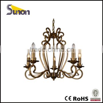 SD1030/5 Anquite Square Tube Chandelier/Simple Pendant Lights/Brass Finish Hanging Linghts