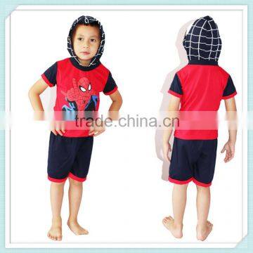 Children Summer kids leisure wear Clothing Set Wholesale Kids Short-Sleeve Cartoon Boys Spider-Man Suits Children Hoodie Suit