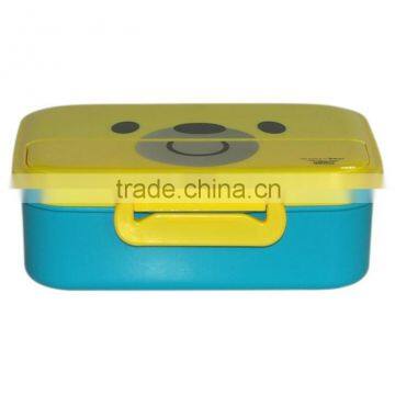 Bpa free plastic lunch box with fork and spoon/bento plastic lunch box