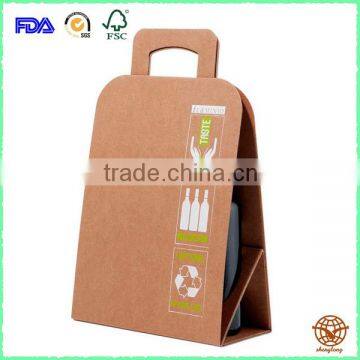 Customized Red Wine Packing Bag with Handle, Recyclable Material Packing Box