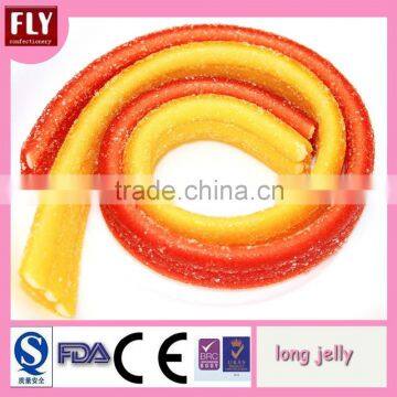 sugar coated long soft jelly candy center filling jam