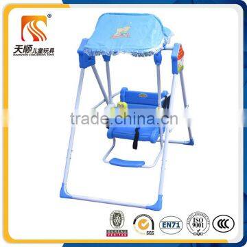 Folding plastic baby swing chair steel tube frame baby swing