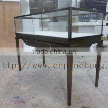 Hot sale floor standing metal jewelry display cabinet /stailess steel jewelry display counter