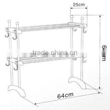 Kawachi Kitchen Microwave Oven Racks Double Bowl Stainless Steel Rack photo-3