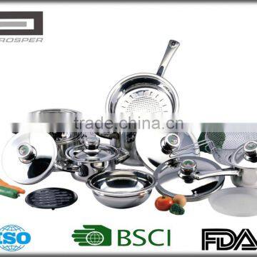 16 pcs Stainless Steel Cookware Set