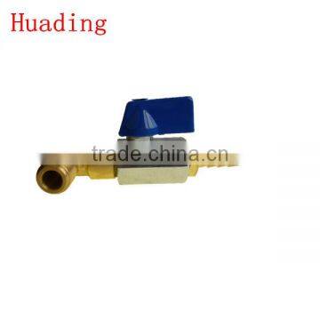 ball valve M 1/4'XF1/4',with L connector& threaded connection with sleeve for rubber hose