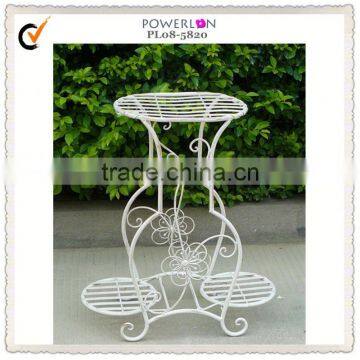 new item antique Powder coated classical shabby chic outdoor wrought iron plant stands