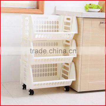 Plastic Stacking Stackers Storage Baskets Veg Rack 3 Tier Vegetable photo-5