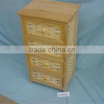 Multi-function Contracted and Contemporary Wooden Store Cabinet Wooden Cabinet With Wicker Drawers photo-3