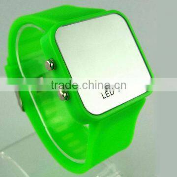 2014 promotional silicone sport mirror led watch,led silicone watch