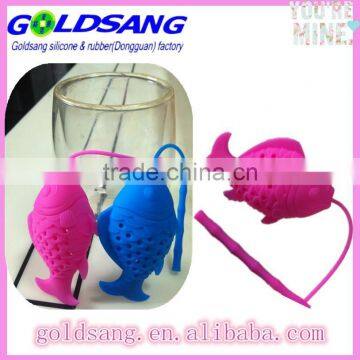 Loose Tea Infuser Gold Fish Silicone Leaf Strainer