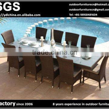 custom make OEM order artificial rattan dining table & chairs set