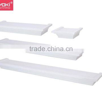 Set of 4 Wood Contemporary Floating Wall Shelf photo-2