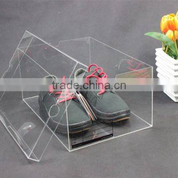 Customized Plastic Cosmetic Stroage Shoes Boxes Cube 2016 New Acrylic Large Travel Shoes Organizer Wholesale JYSB-16507 photo-2