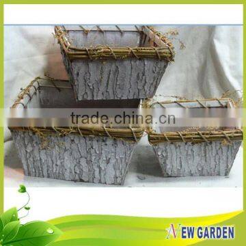 2015 Traditional Customizable Home Garden Decorative Bark Garden Planter