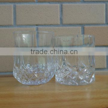 2014 fashion machine pressed engraved diamond glass cup