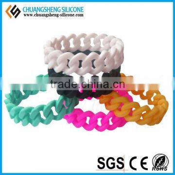 2015 Wholesale fashion twist braided silicone bracelet ,wristband China alibaba