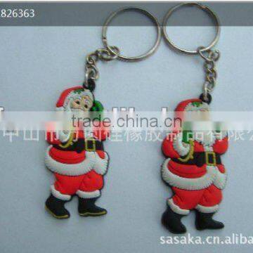 2016 Santa Claus shaped silicone key chain