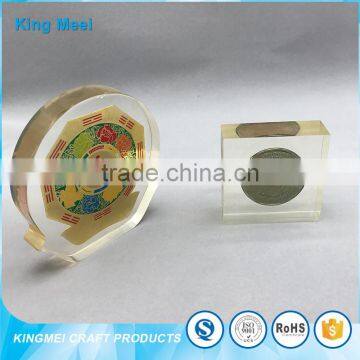 Low Price Cheap Acrylic Desk Paper Weight Acrylic Coin Display Stand photo-3