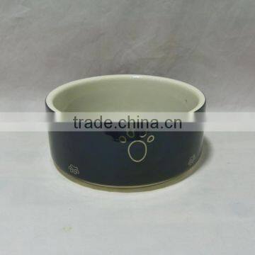 Black Prints Ceramic Pet Bowl