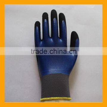 Black Sandy Nitrile Double Dipped Gloves Smooth Nitrile Full Dipped Gloves photo-4