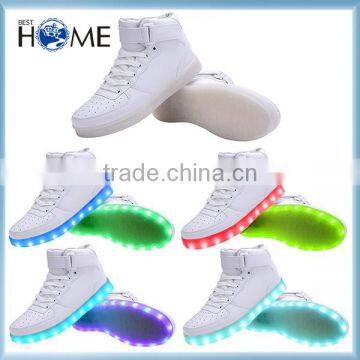 Unisex Women Men High cut led shoes USB Charging light Flashing Sneakers LED Shoes