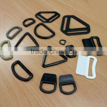 Black, White, Plastic, Nylon, Pom, D Ring, Loop, Sewable D Ring, Tri-ring, Sewable Loop photo-3