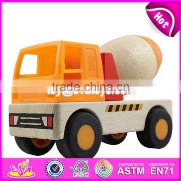 Wholesale cheap kids wooden toy cement truck high quality children wooden toy cement truck W04A061