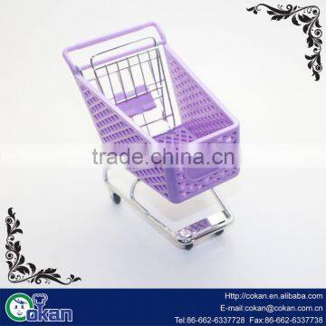 Mini Shopping Cart Hand Trolly Toy Desktop Storage Container photo-2