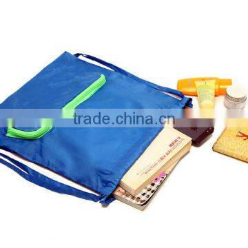 Factory Price Nylon Polyester Drawstring Bag,drawstring Bag With Front Zipper Pocket photo-4