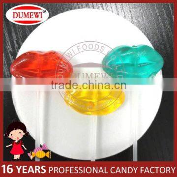 Fruity Hot Lip Hard Candy Crystal Sexy Lip Shape Lollipop Candy