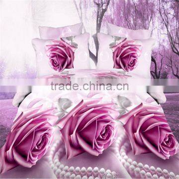 Home Tetile 2016 New 3D Bedding Sets Purple Flower Duvet Cover Set Bed Linen Bed Set Duvet Cover Sheet Pillowcase Queen Size. photo-2