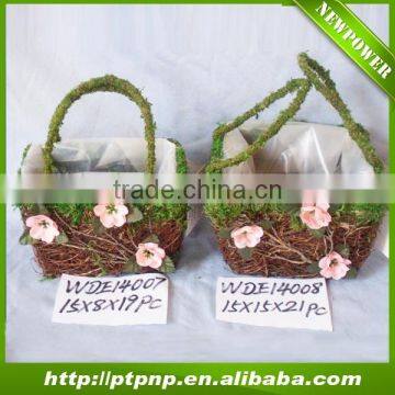 fiber and moss pot for home and garden