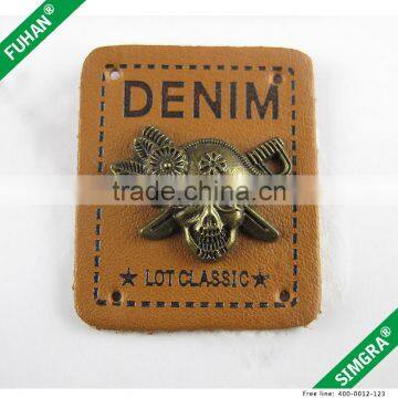 Supply Newest Fashionable Design Leather Label With Crystal photo-3