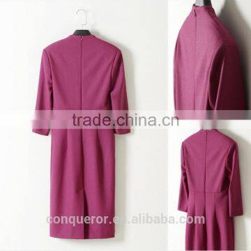 Fashion Design Slim Fit Office Ladies Formal Dress Half Sleeve Dress photo-5