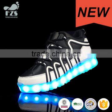 HFJH205 High Top Flashing Light Night Running Sneaker Men Led Shoes photo-6