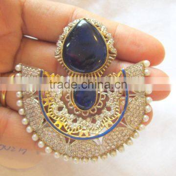 Sterling Silver Blue Gemstone Dangler EARRING Pair photo-3