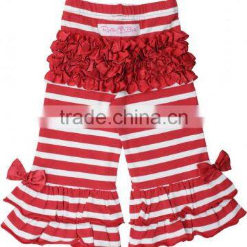 2017 New Design Kids Clothing Soft Cotton Trousers Ruffle Wholesale Orange Children Baby Pants for Girl photo-2