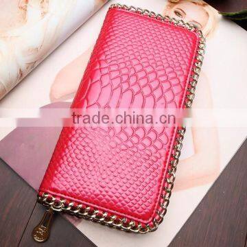 2015 wholesale metal frame zip around young girls ladies wrist wallet