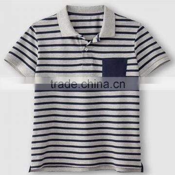 Mens Striped Polo shirt with pocket, 90% Ctn, 10% Melange, Yarn dyed Striped, Pique, 180 Gsm