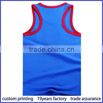 OEM Cotton/CVC/TC Wholesale Men Fitness Tank Tops in Bulk photo-2
