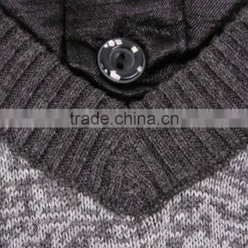 Knitting V Neck Sweater Shirt Collar Sweater Men photo-4