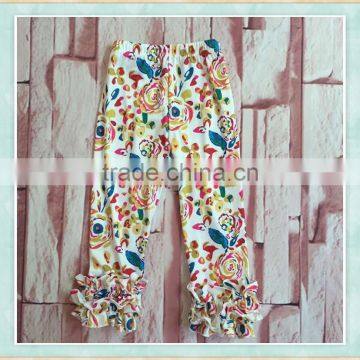 floral printed icing ruffle pant wholesale icing pants baby icing ruffle pants